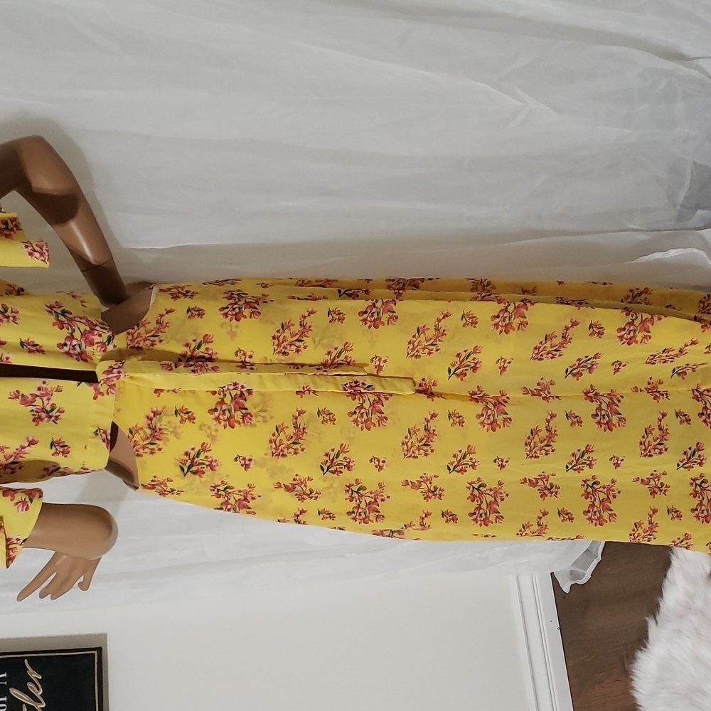 XOXO floral yellow High low maxi dress XL - Picture 7 of 16